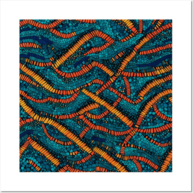 Earthworm Fabric Pattern Wall Art by AlexBRD